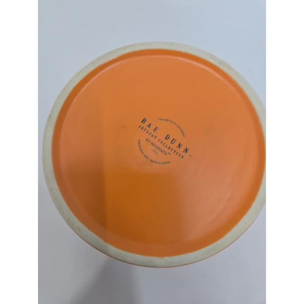 Rae Dunn Lick or Treat Halloween Dog Water Food Bowl Orange Black Pet Dish